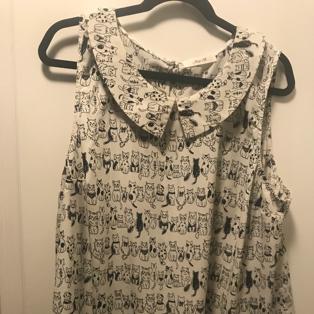 Cat Print Blouse - Jessy B